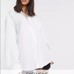ASOS collusion oversized white button up